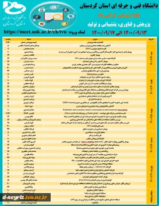 برنامه های هفته پژوهش استان کردستان